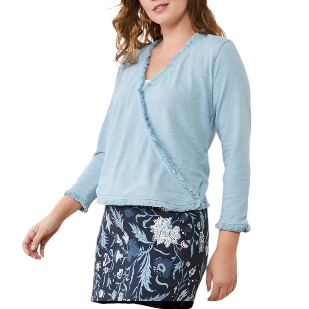 Spartina 449 Clara Convertible Cardigan Ashley Blue Size Small - Picture 1 of 12